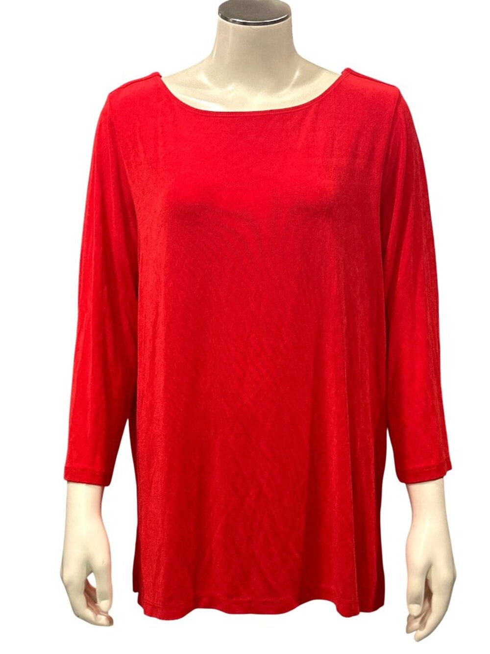 Chicos Travelers Size 2 Red Tunic Top Strappy Back Accent City Chic Vacation Com